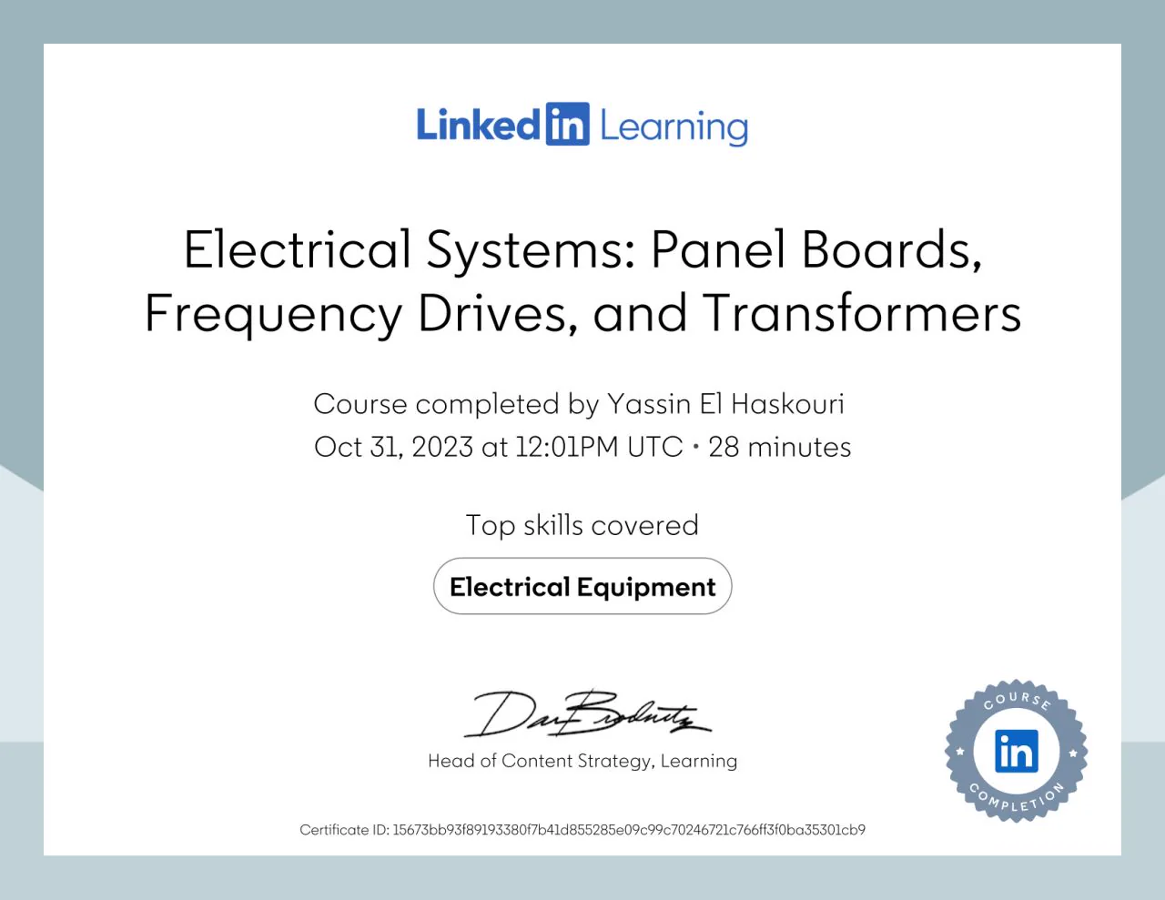 Electrical Systems: Panel Boards, Frequency Drives, and Transformers