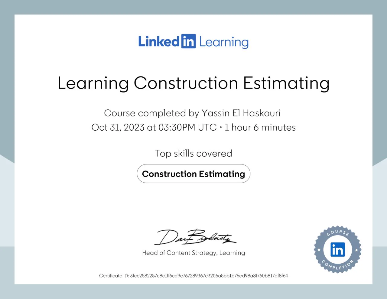 Learning Construction Estimating