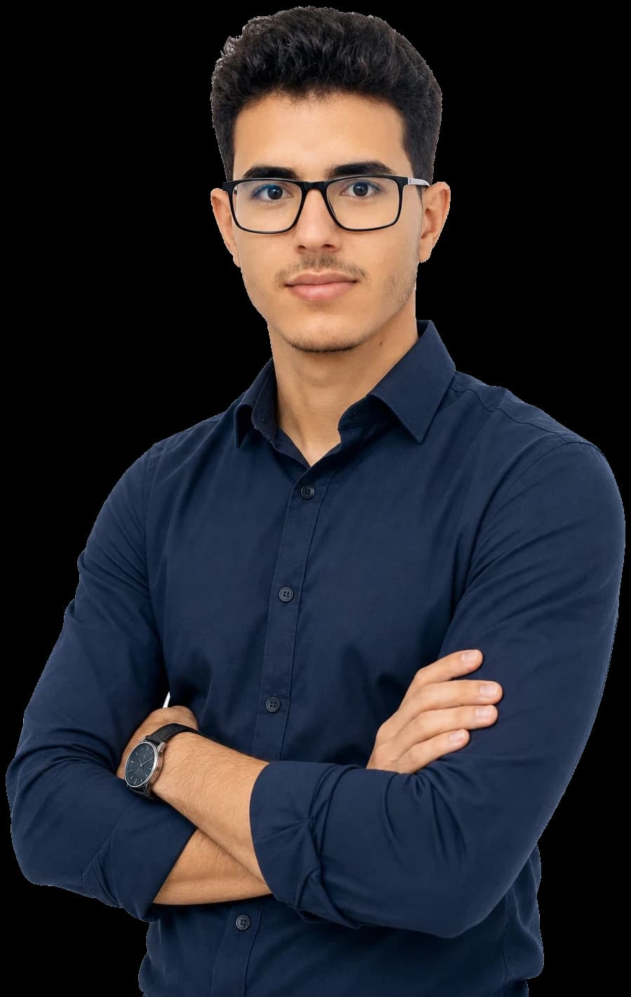 Portrait IA utilisé comme visuel graphique pour le portfolio de EL HASKOURI Yassin.